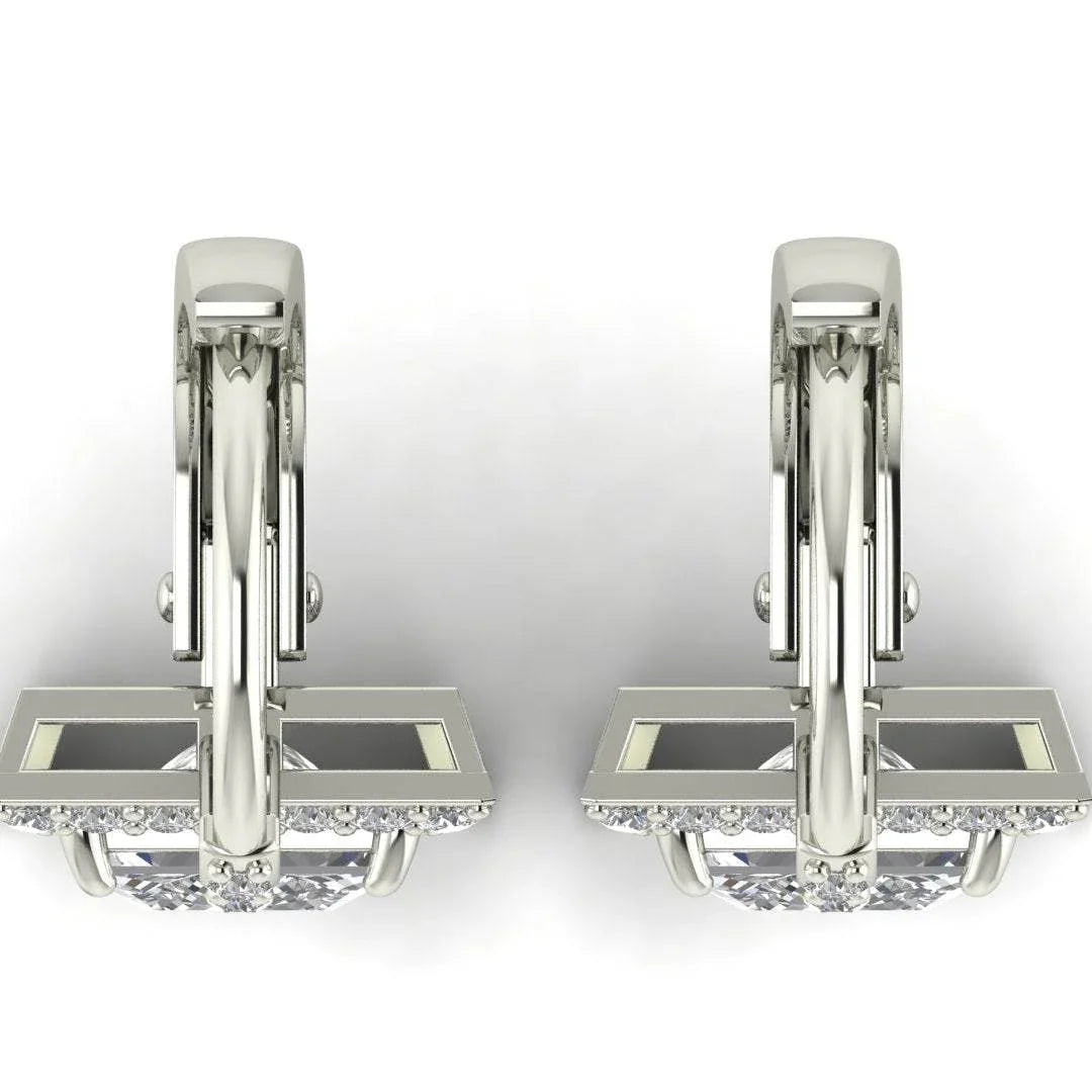 Laira Lab Grown Princess Cut solitaire diamond earrings in gold - Jewelslane
