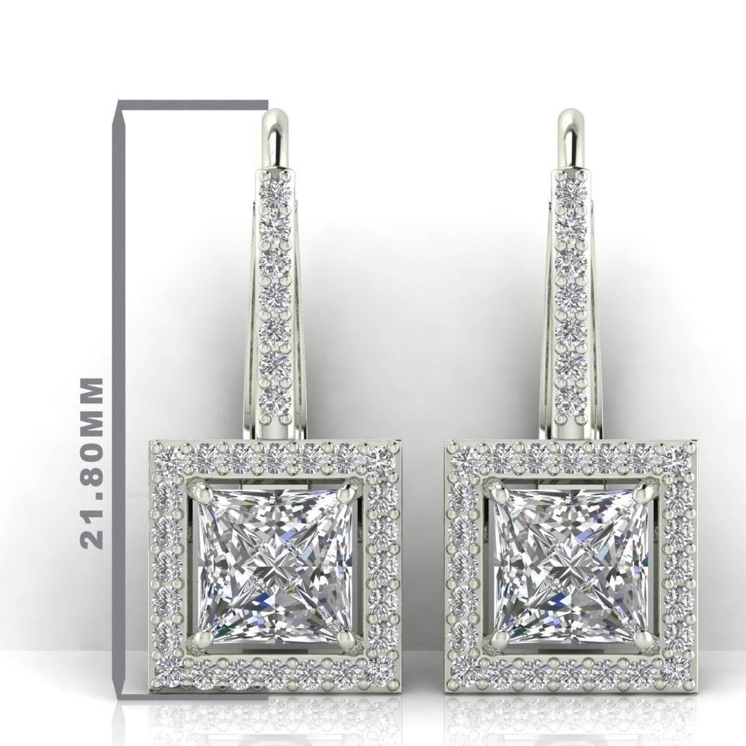 Laira Lab Grown Princess Cut solitaire diamond earrings in gold - Jewelslane