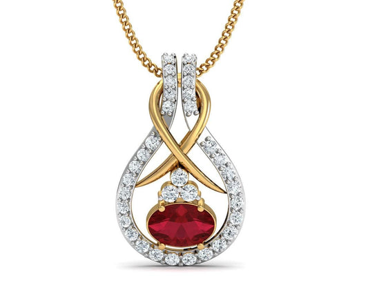 Lara Ruby Diamond Pendant - Jewelslane