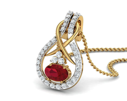Lara Ruby Diamond Pendant - Jewelslane