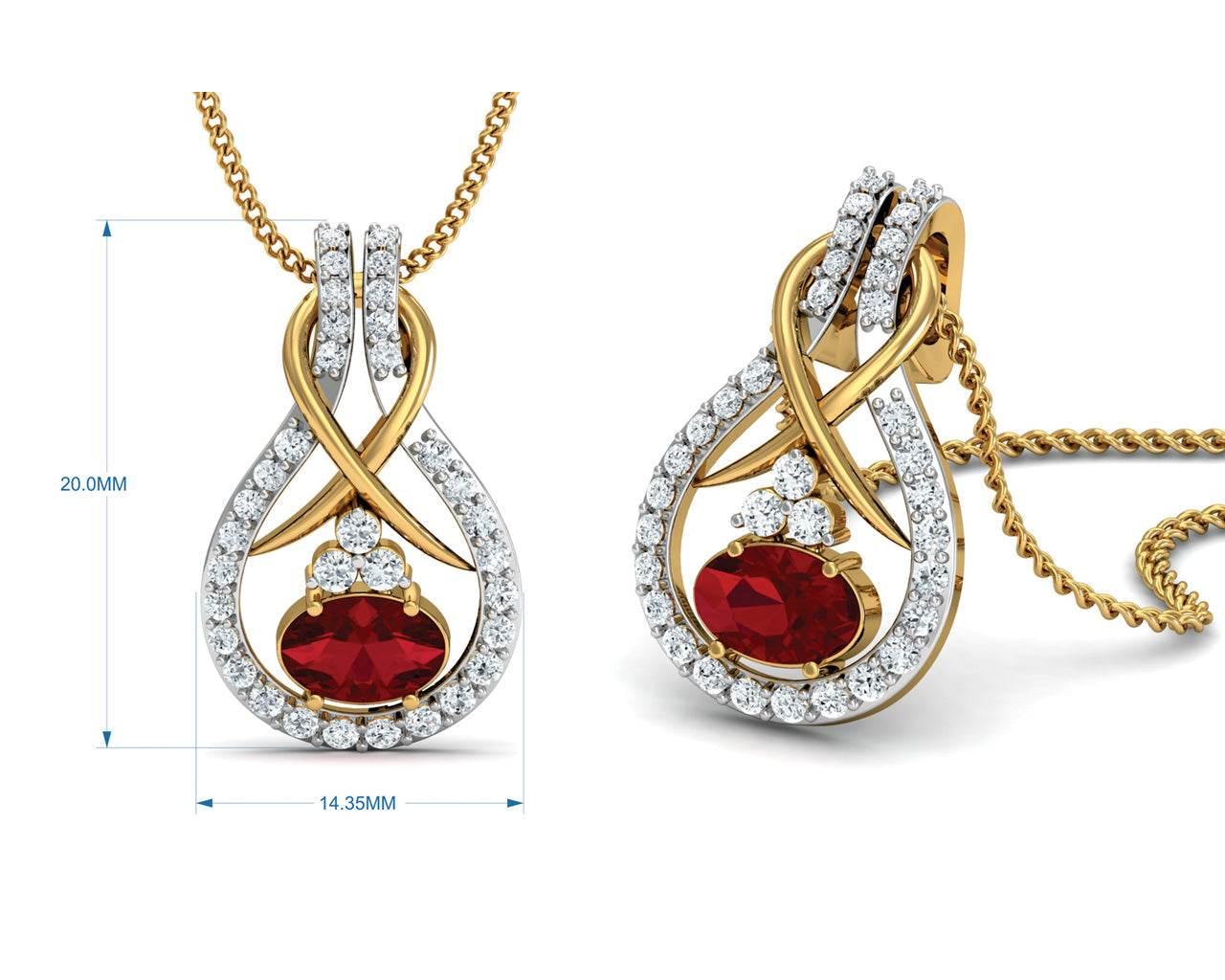 Lara Ruby Diamond Pendant - Jewelslane