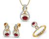 Lara Ruby Diamond Pendant Set in Gold - Jewelslane