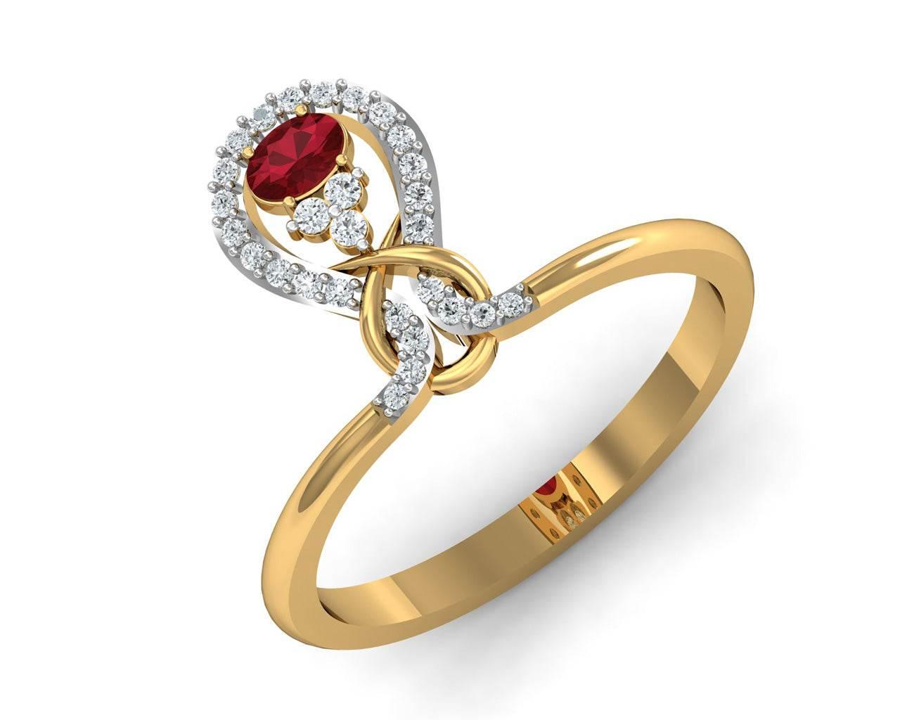 Lara Ruby Diamond Ring in Gold - Jewelslane