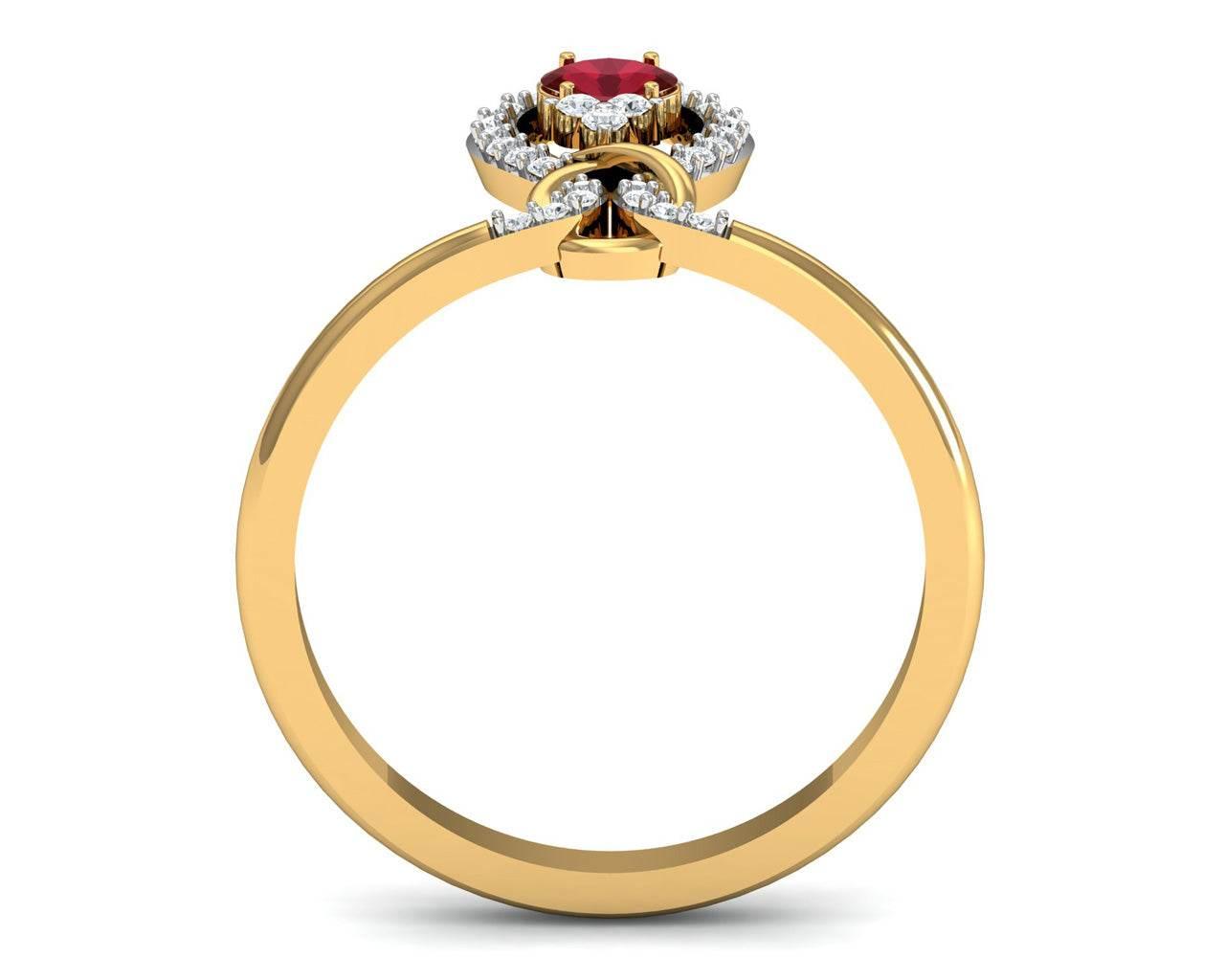 Lara Ruby Diamond Ring in Gold - Jewelslane