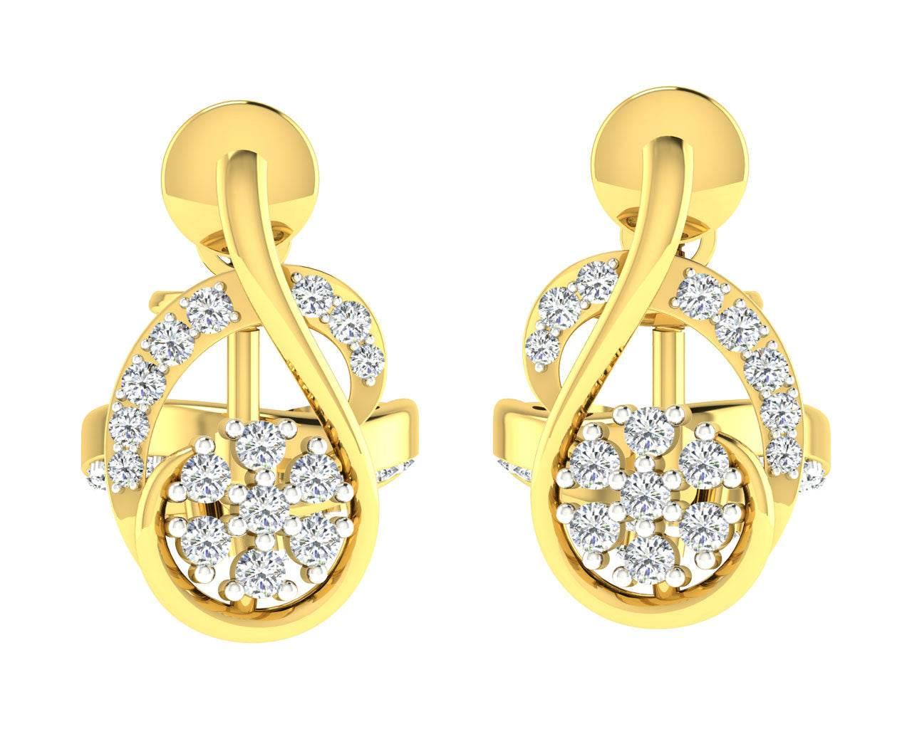 Leba Diamond Earrings In Gold - Jewelslane