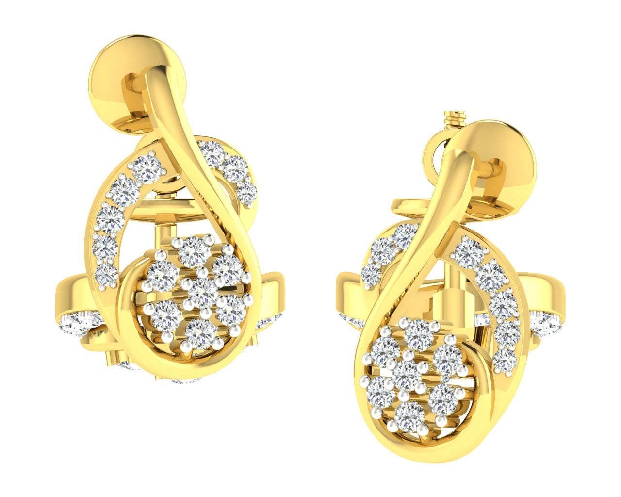 Leba Diamond Earrings In Gold - Jewelslane