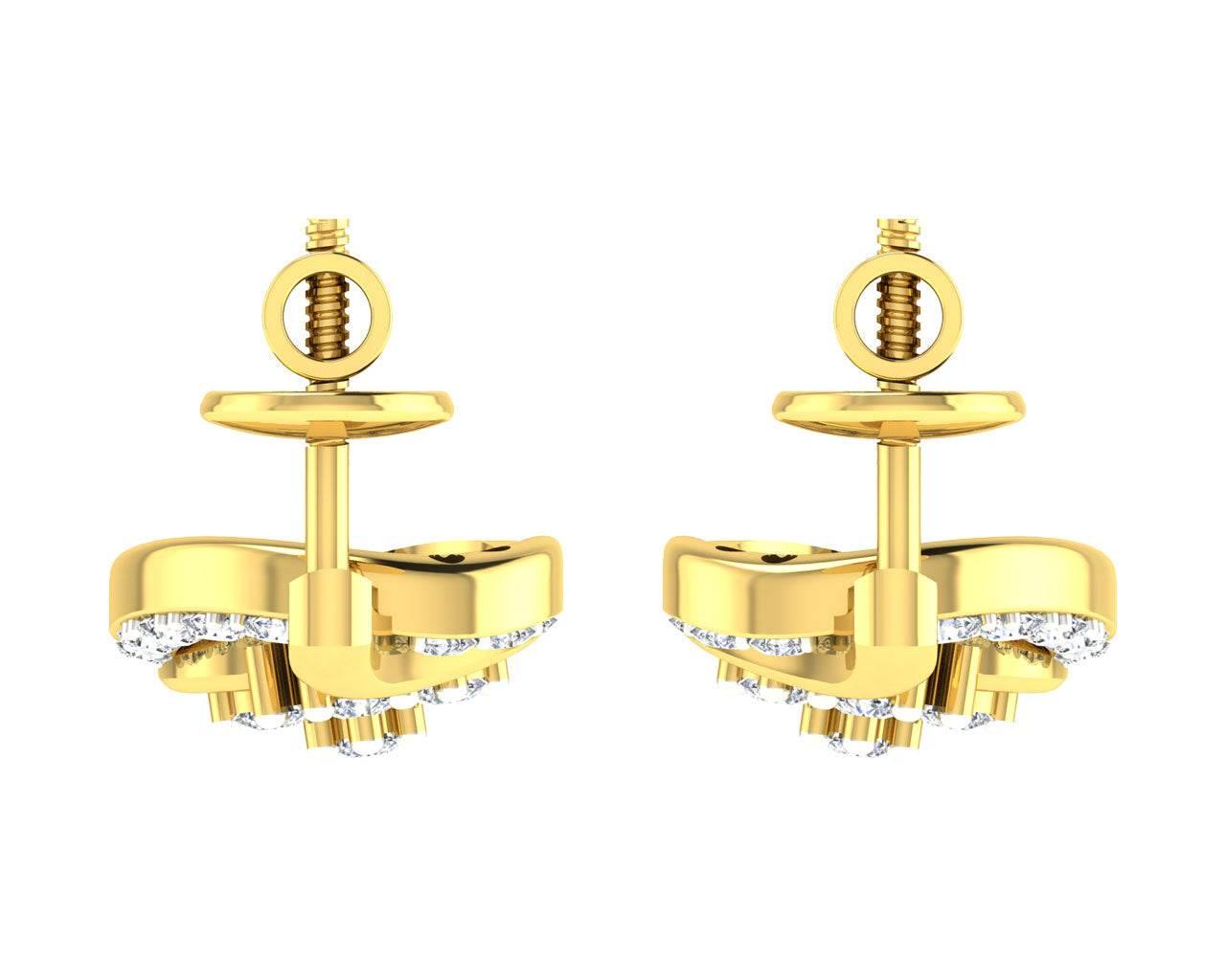 Leba Diamond Earrings In Gold - Jewelslane