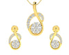 Leba Diamond Pendant & Earrings Set in Gold - Jewelslane