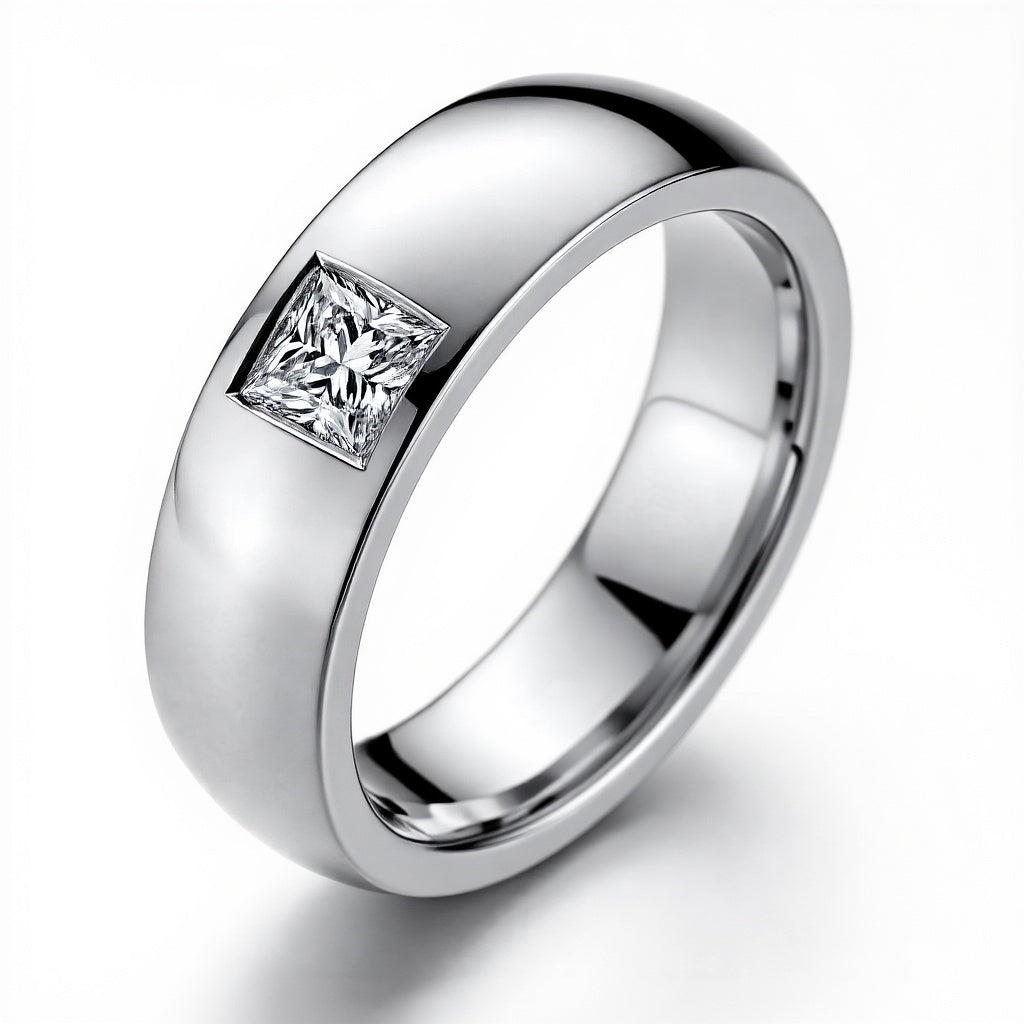 Leo Princess Cut Lab Diamond Solitaire Ring - Jewelslane
