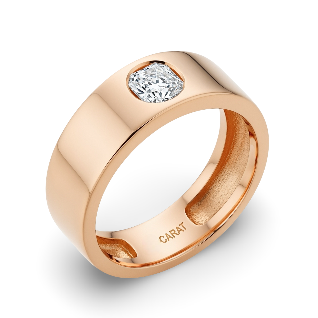 Levi Cushion Cut Diamond Solitaire Ring for Men - Jewelslane