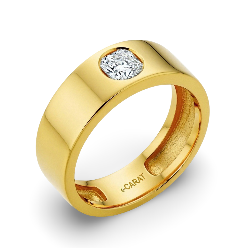 Levi Cushion Cut Diamond Solitaire Ring for Men - Jewelslane