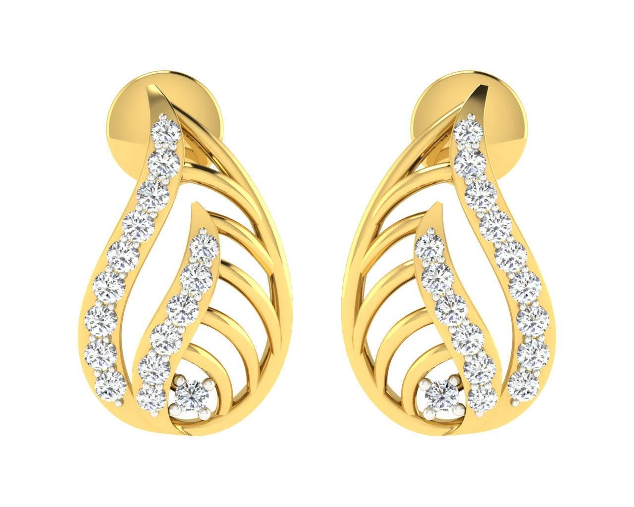 Leza Diamond Earrings in Gold - Jewelslane