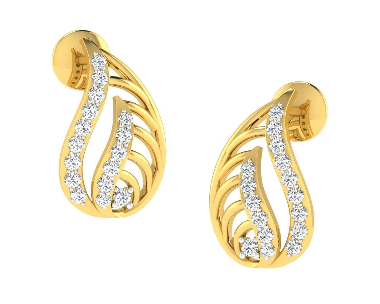 Leza Diamond Earrings in Gold - Jewelslane