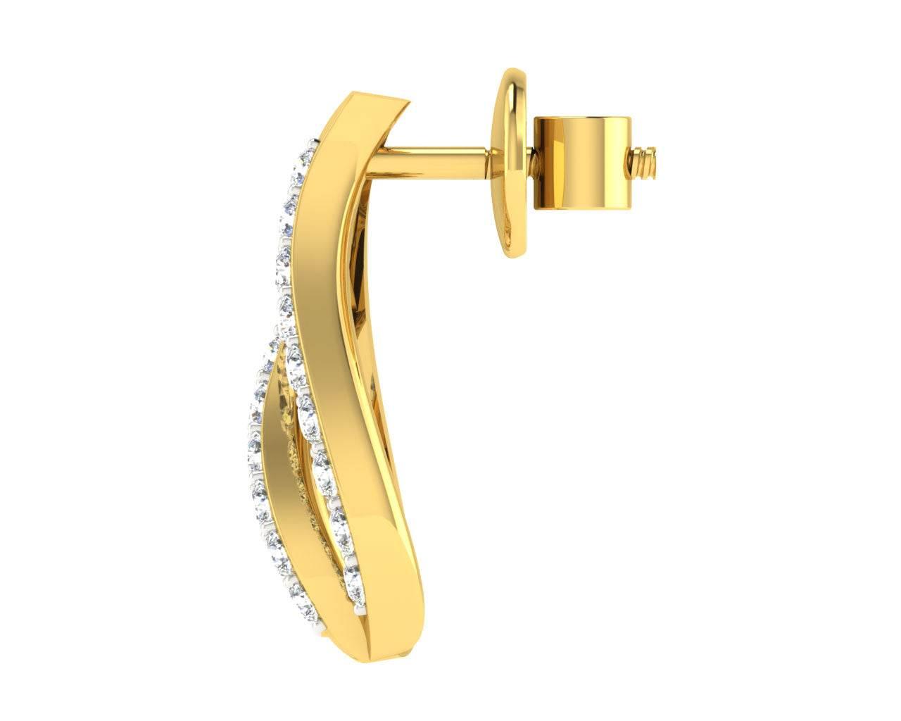 Leza Diamond Earrings in Gold - Jewelslane