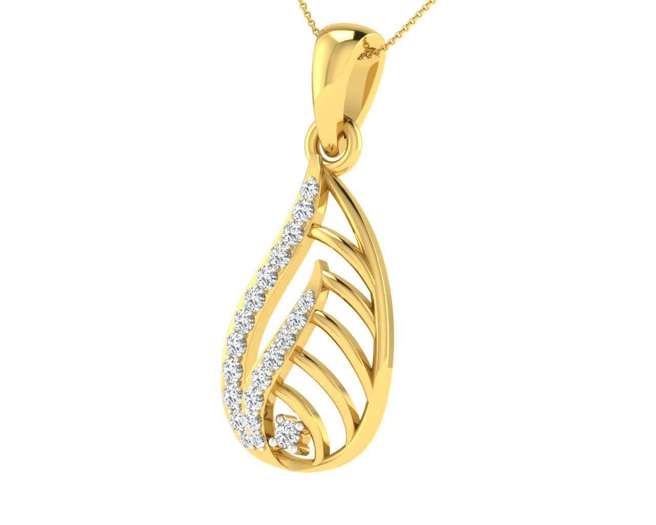 Leza Diamond Pendant in Gold - Jewelslane