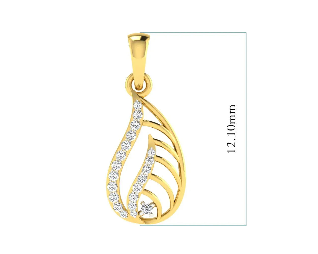 Leza Diamond Pendant in Gold - Jewelslane
