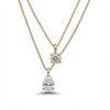 Lima Lab Grown Diamond Solitaire Necklace with Round & Pear solitaires - Jewelslane