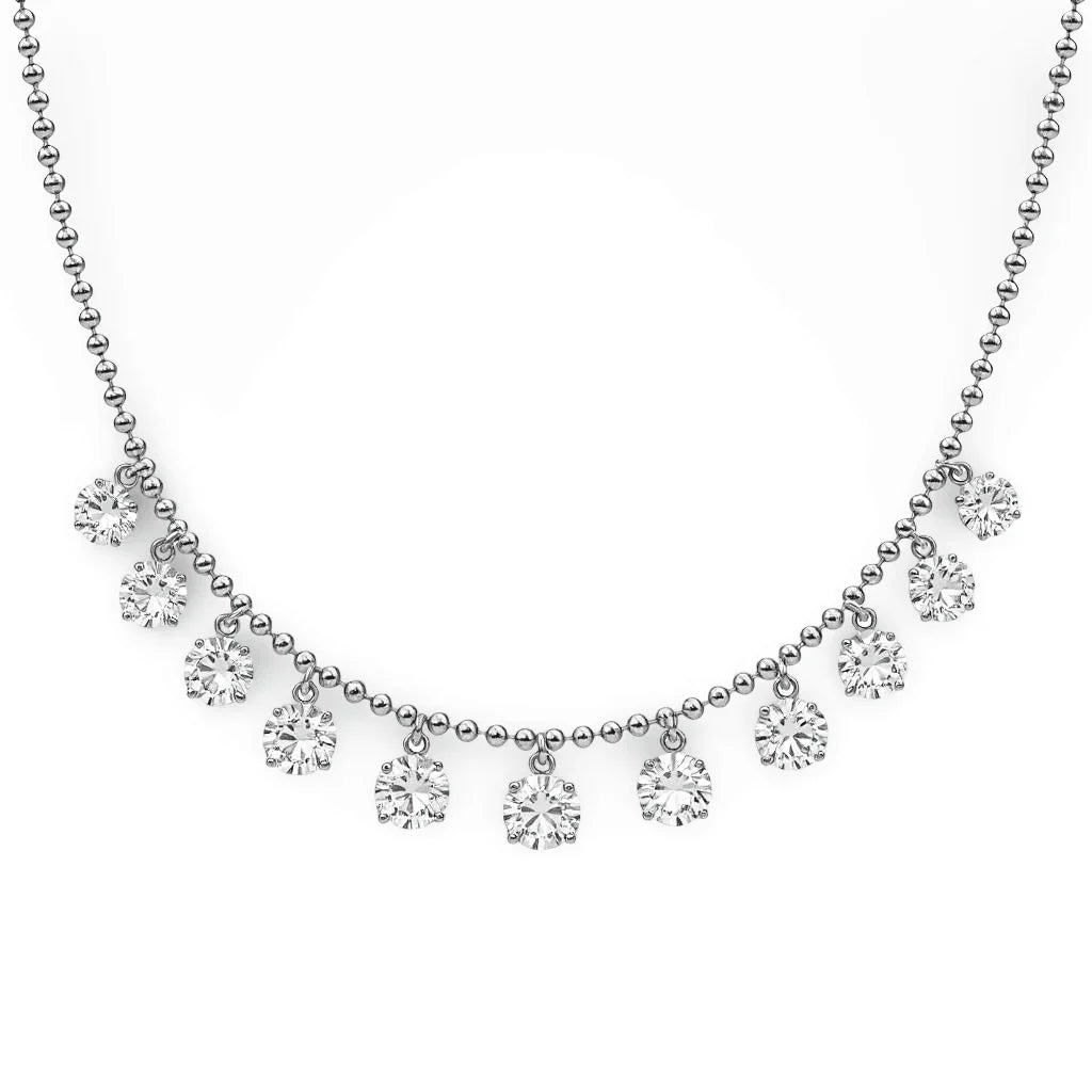 Lina Lab Grown Floating Diamonds Solitaire Necklace - Jewelslane