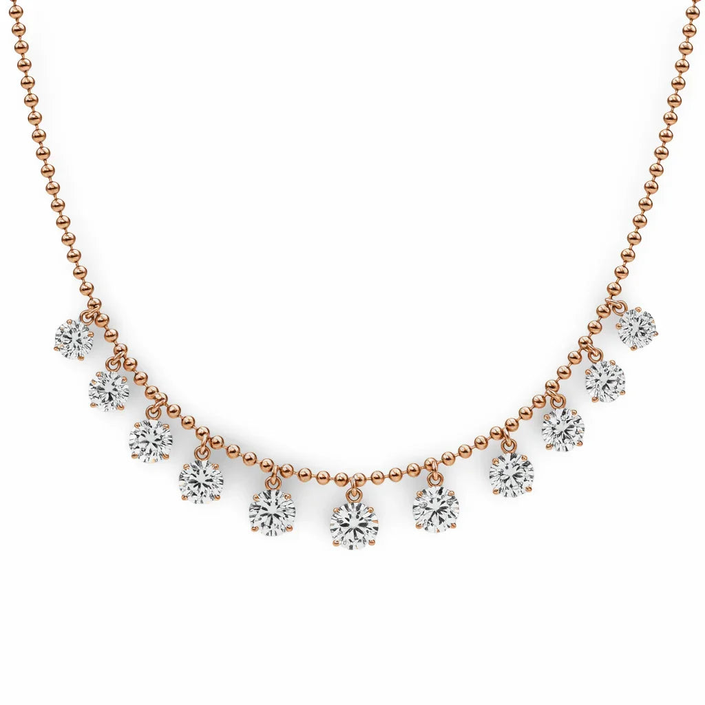 Lina Lab Grown Floating Diamonds Solitaire Necklace - Jewelslane