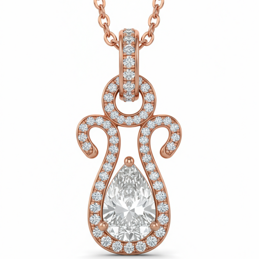 Lisa Pear Shape Lab Diamond solitaire pendant - Jewelslane
