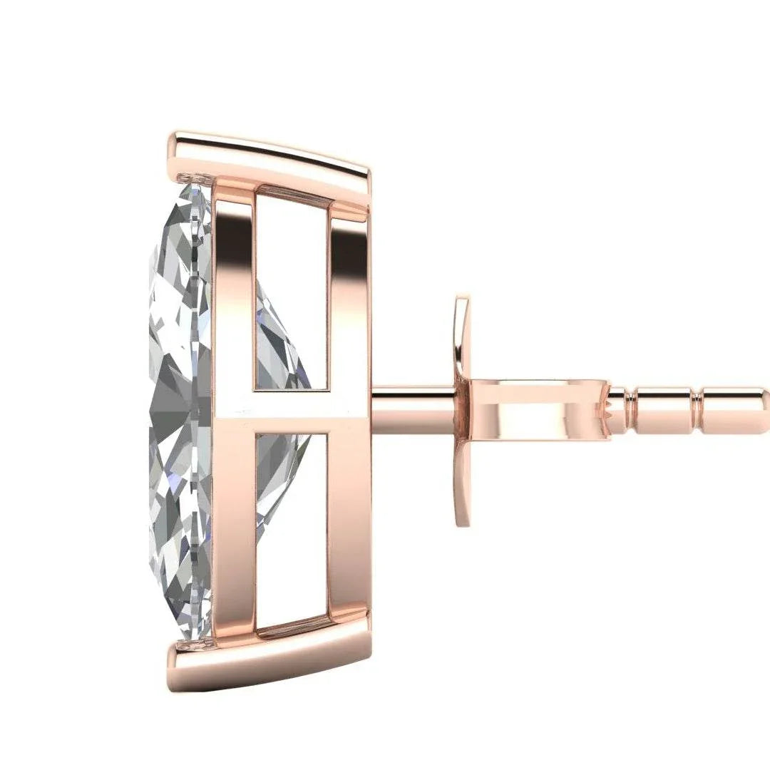 Lois Marquee shape Lab Grown Diamond Solitaire Earrings In Gold - Jewelslane