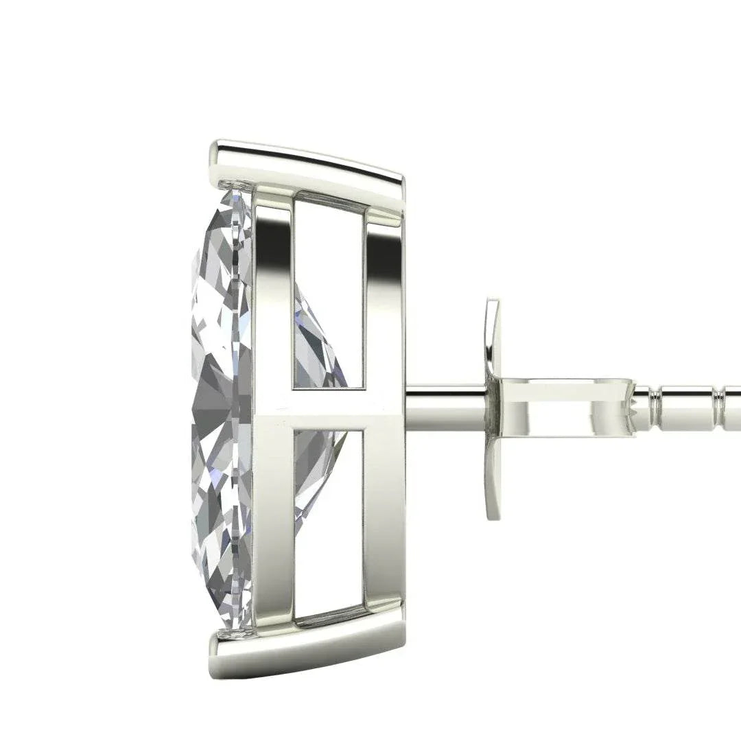 Lois Marquee shape Lab Grown Diamond Solitaire Earrings In Gold - Jewelslane