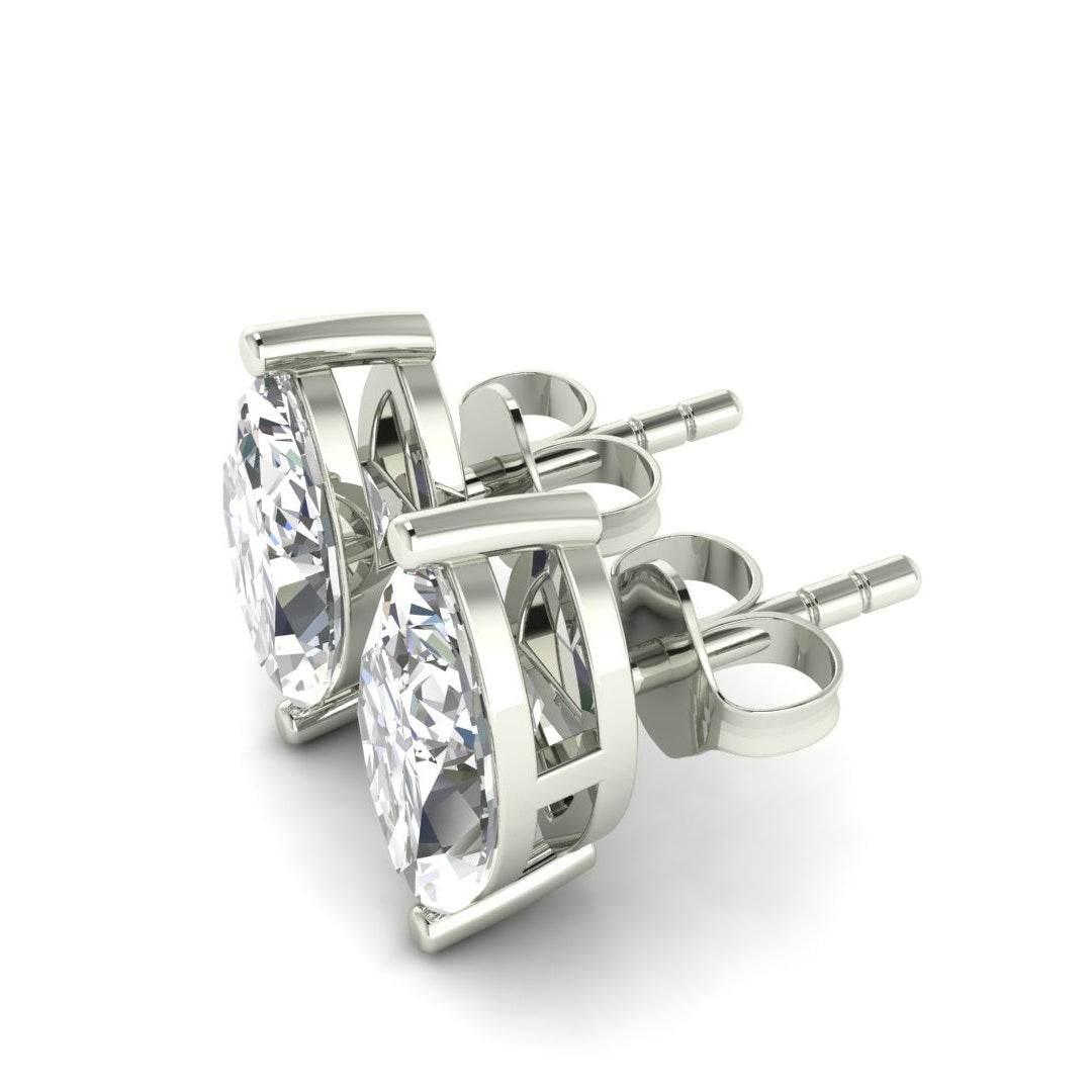Lois Marquee shape Lab Grown Diamond Solitaire Earrings In Gold - Jewelslane