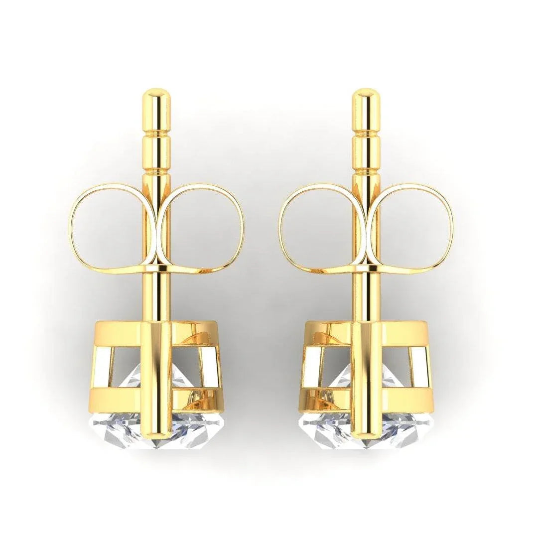 Lois Marquee shape Lab Grown Diamond Solitaire Earrings In Gold - Jewelslane