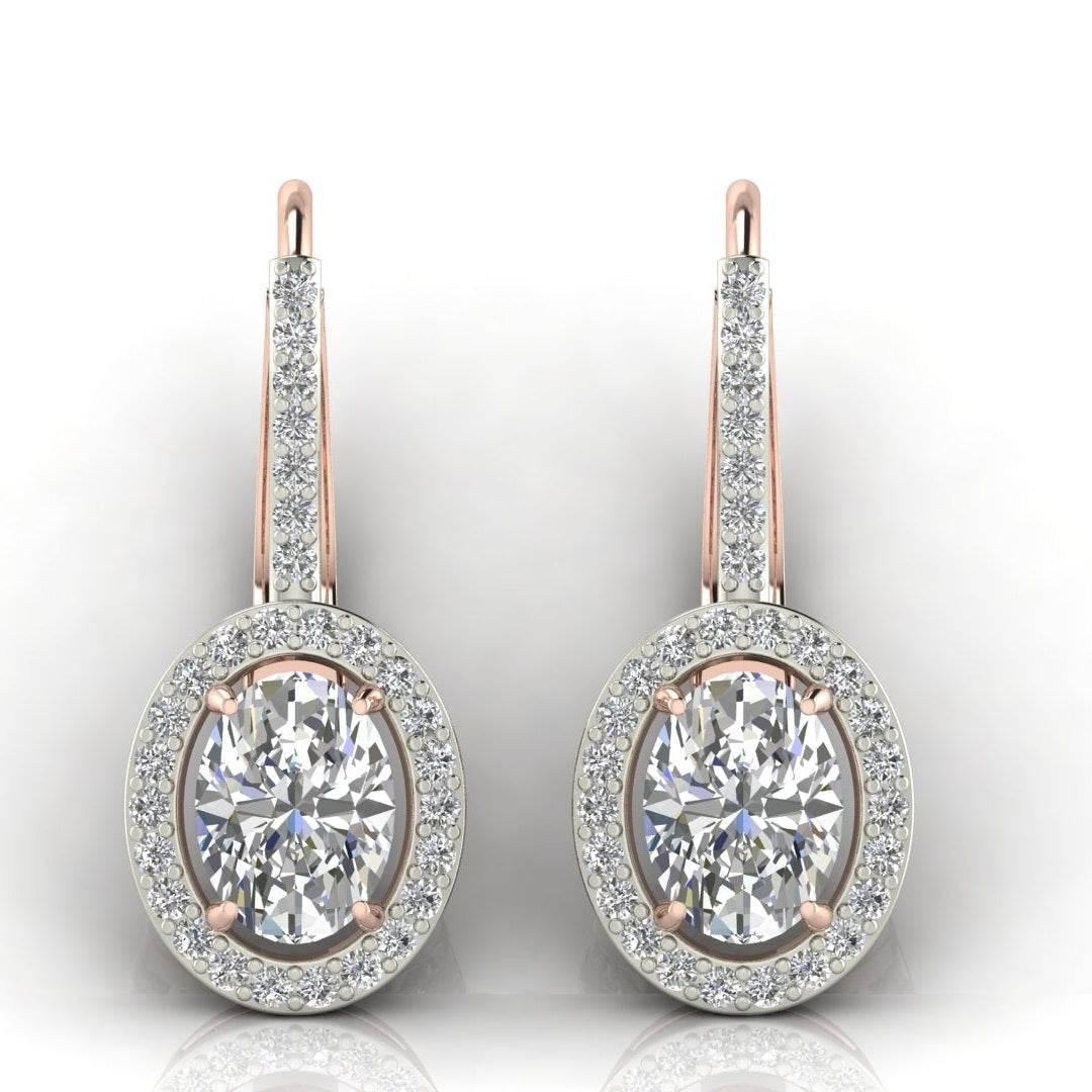 Lyla Oval Shape Lab grown Diamond solitaire earrings - Jewelslane