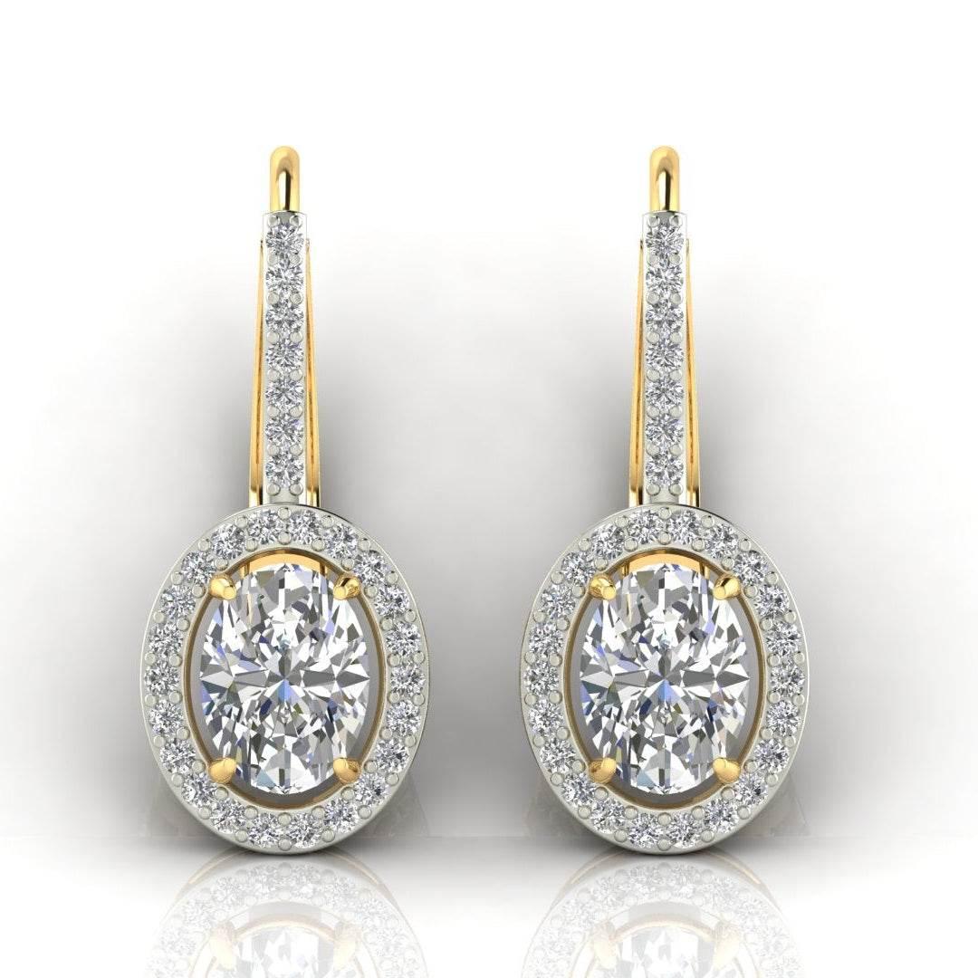 Lyla Oval Shape Lab grown Diamond solitaire earrings - Jewelslane