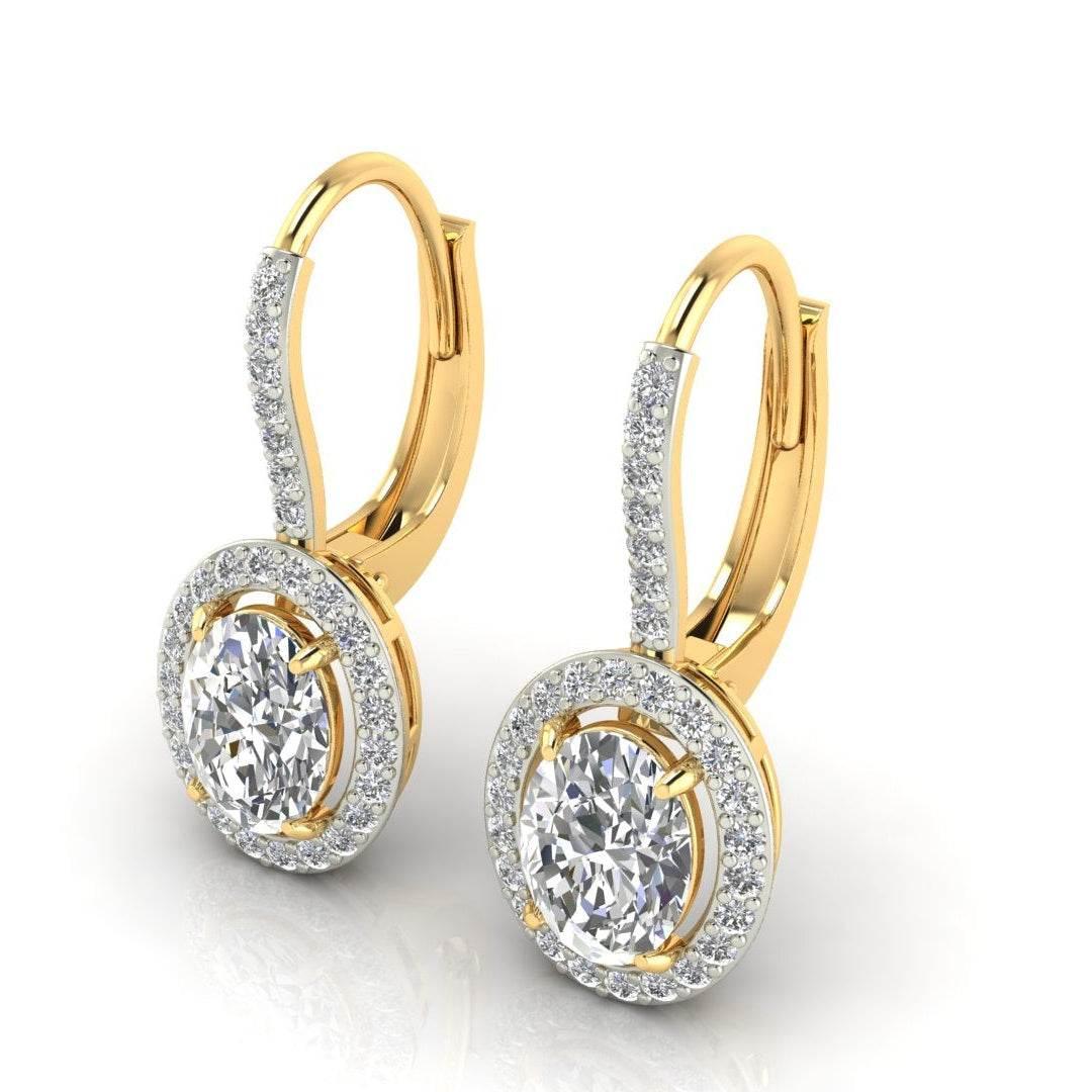 Lyla Oval Shape Lab grown Diamond solitaire earrings - Jewelslane