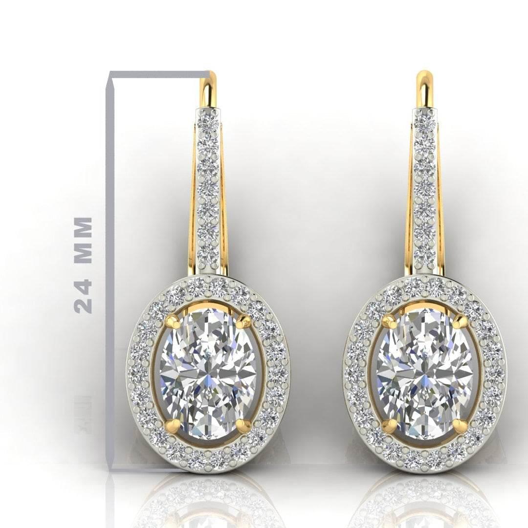 Lyla Oval Shape Lab grown Diamond solitaire earrings - Jewelslane