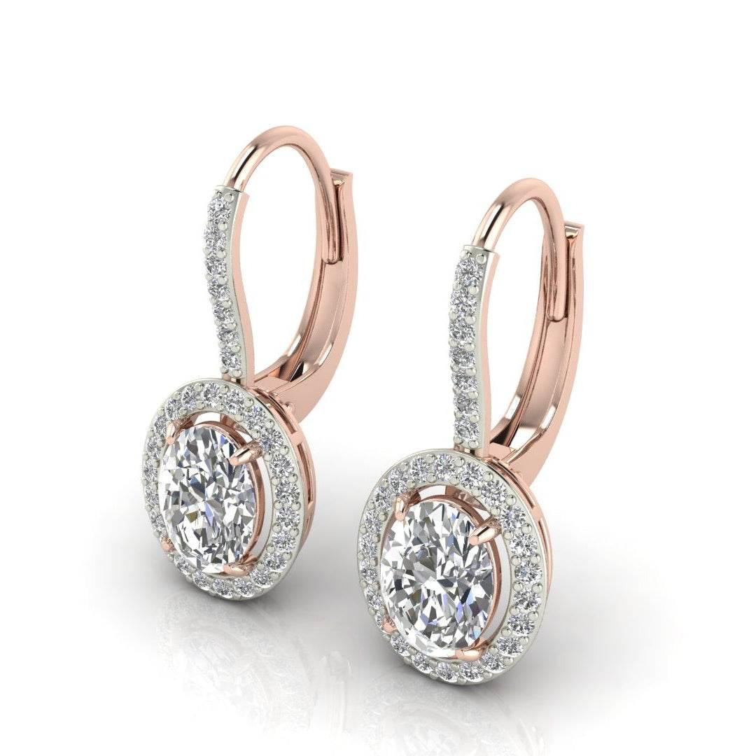 Lyla Oval Shape Lab grown Diamond solitaire earrings - Jewelslane