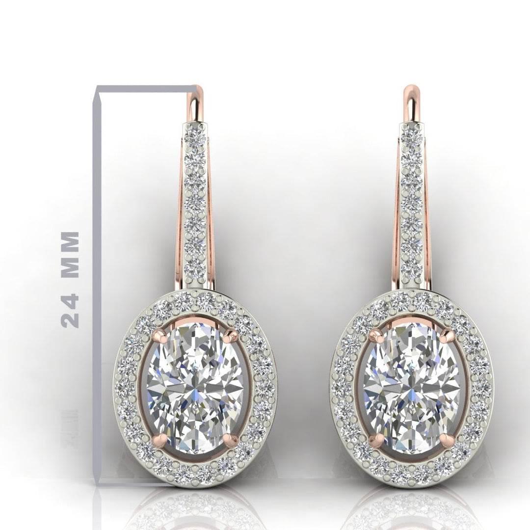 Lyla Oval Shape Lab grown Diamond solitaire earrings - Jewelslane