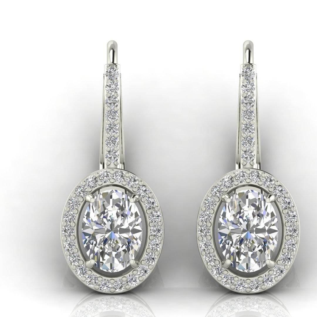 Lyla Oval Shape Lab grown Diamond solitaire earrings - Jewelslane