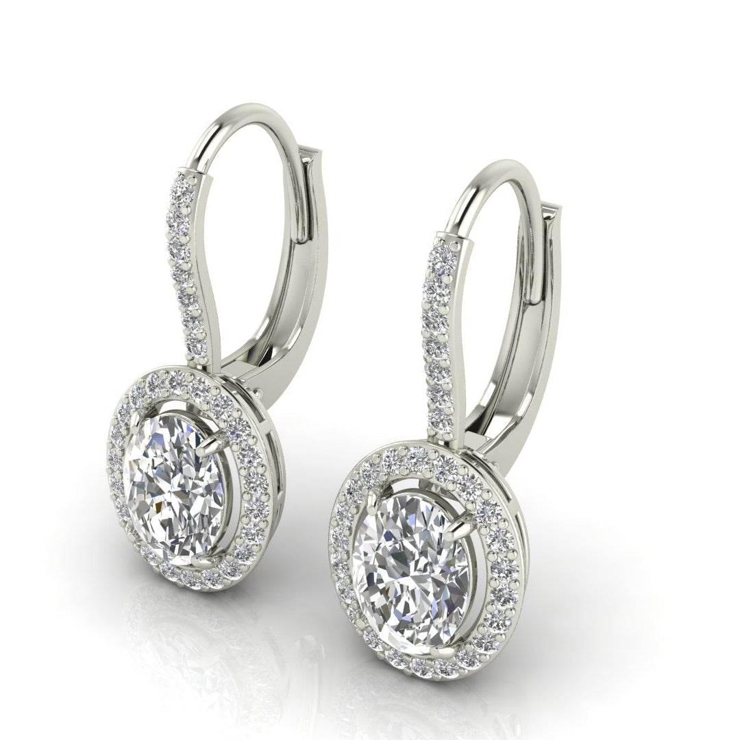 Lyla Oval Shape Lab grown Diamond solitaire earrings - Jewelslane