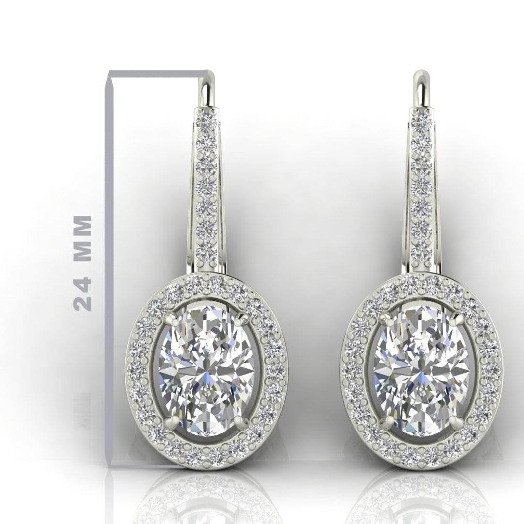Lyla Oval Shape Lab grown Diamond solitaire earrings - Jewelslane