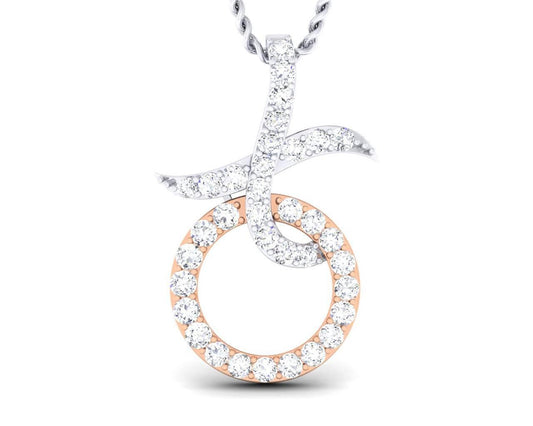 Lyn Diamond Pendant in two tone 18k gold - Jewelslane