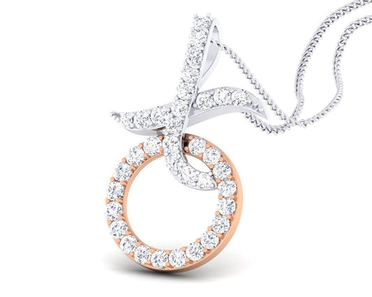 Lyn Diamond Pendant in two tone 18k gold - Jewelslane