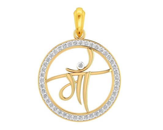 Maa pendant in gold with diamonds - Jewelslane
