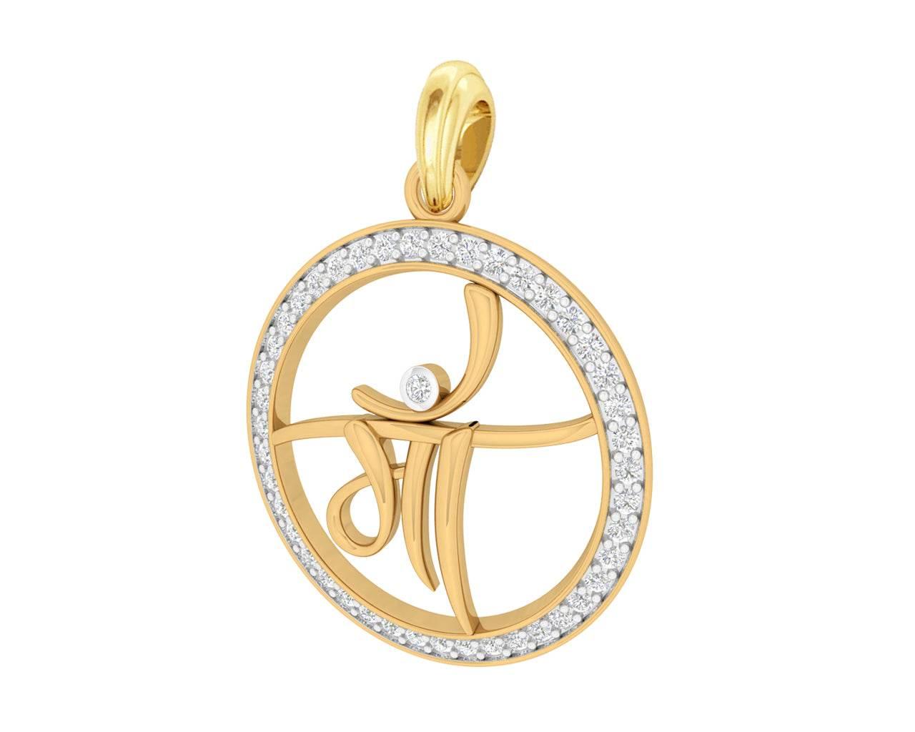 Maa pendant in gold with diamonds - Jewelslane