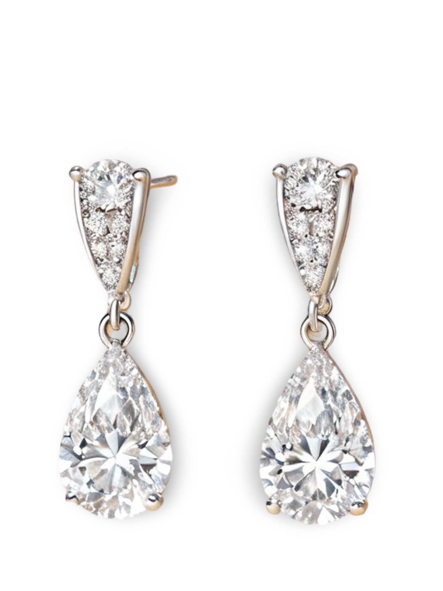 Mabel Pear Shape Diamond Solitaire Earrings - jewelslane