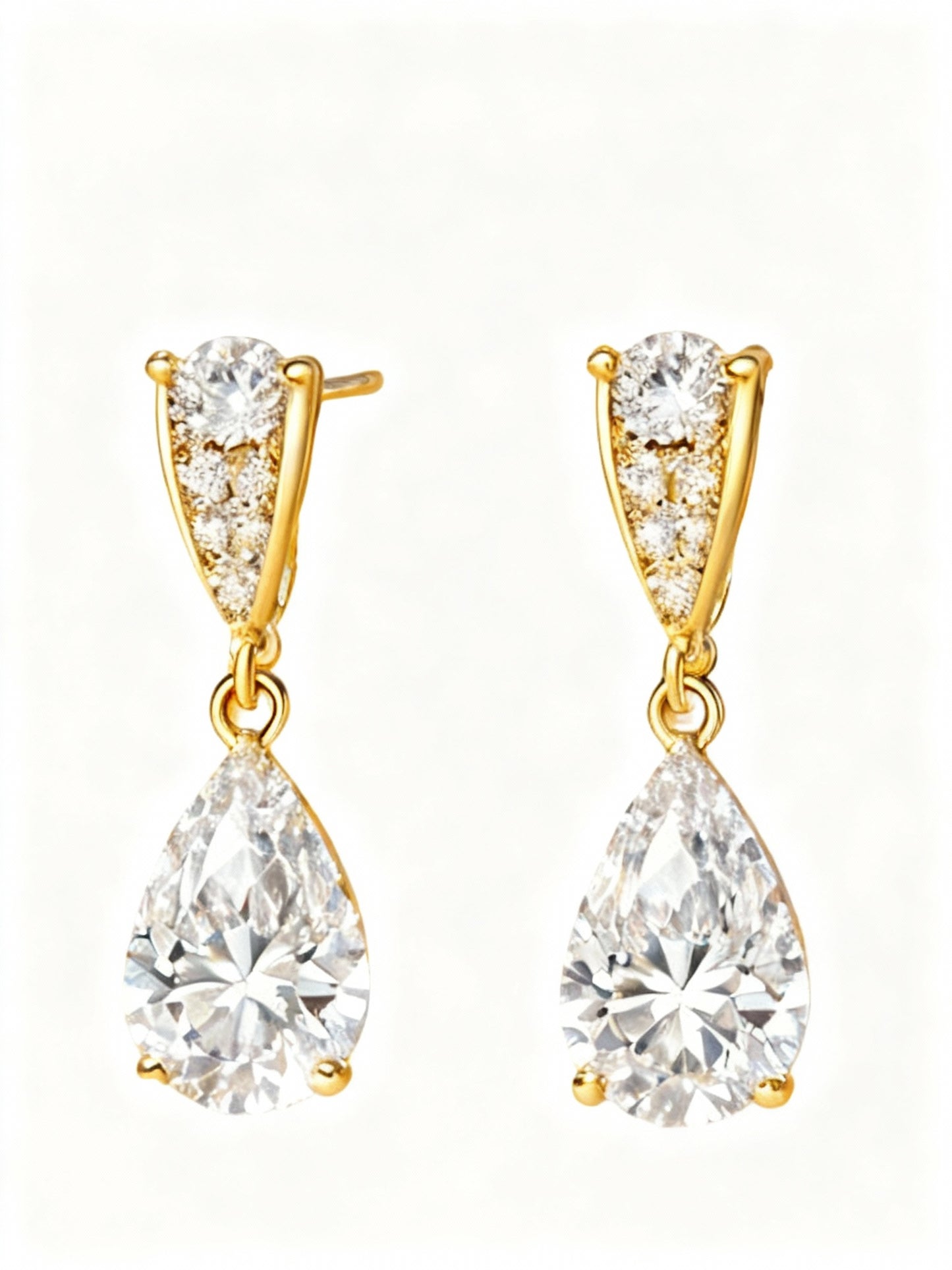 Mabel Pear Shape Diamond Solitaire Earrings - jewelslane