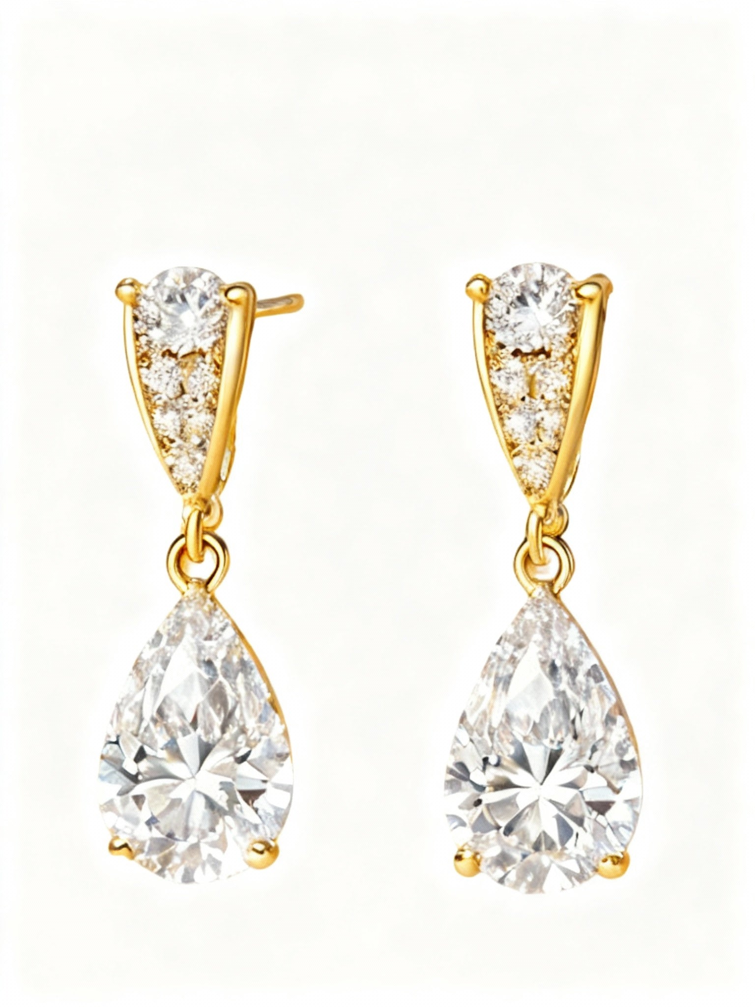 Mabel Pear Shape Diamond Solitaire Earrings - jewelslane