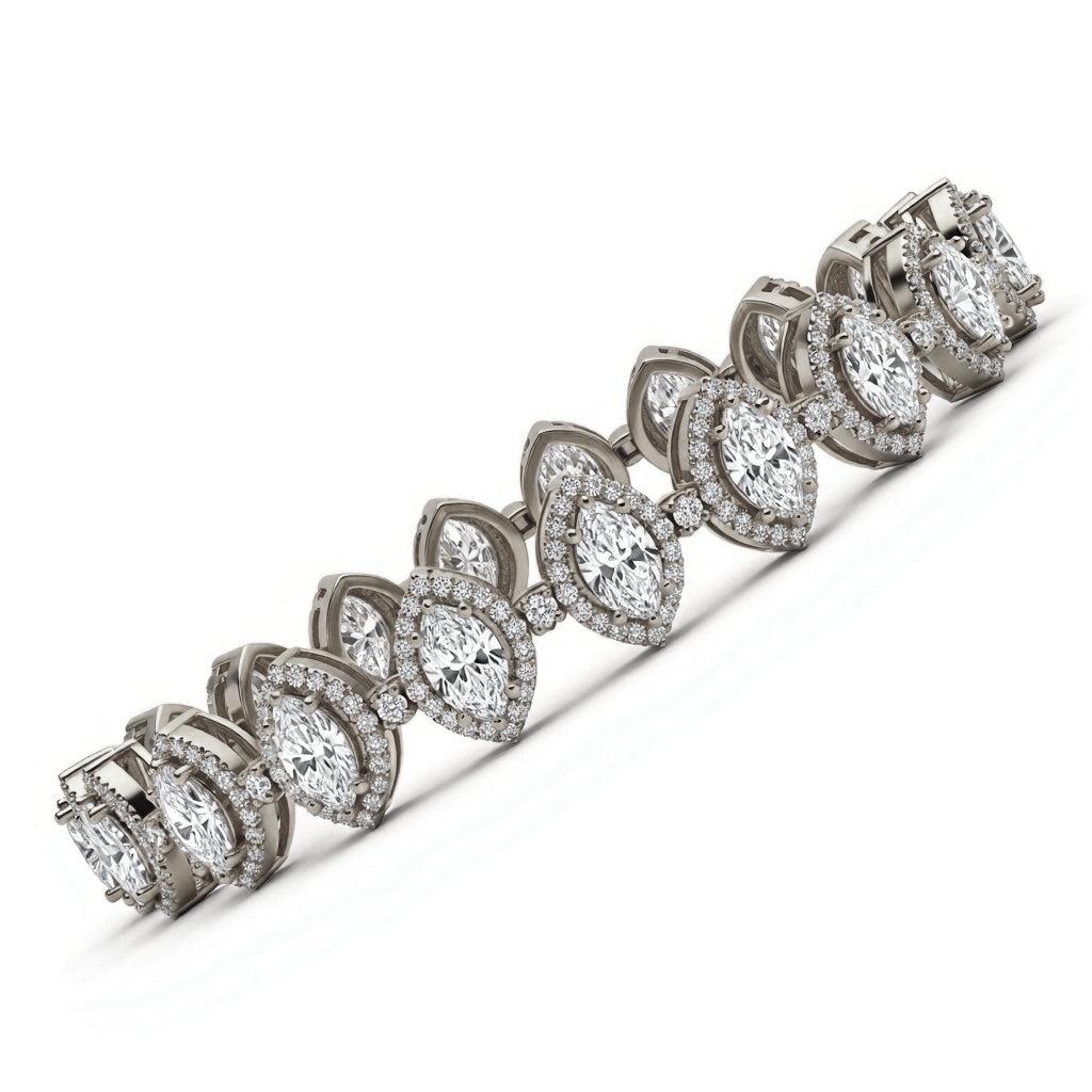 Macia Marquise shape diamonds tennis bracelet - Jewelslane