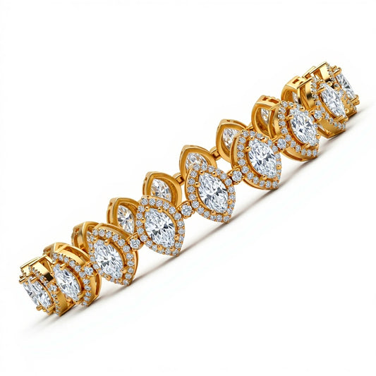 Macia Marquise shape diamonds tennis bracelet - Jewelslane