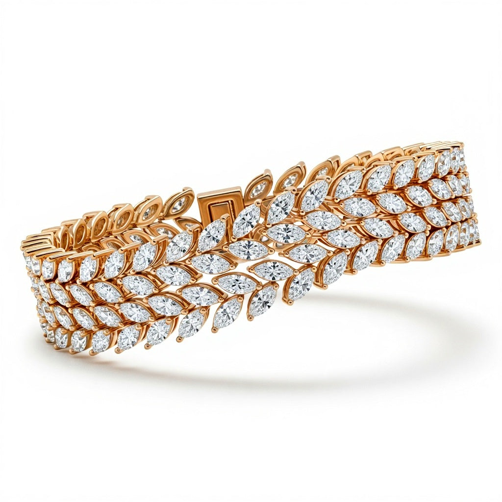 Macie Marquise Shape Diamonds Tennis Bracelet - Jewelslane