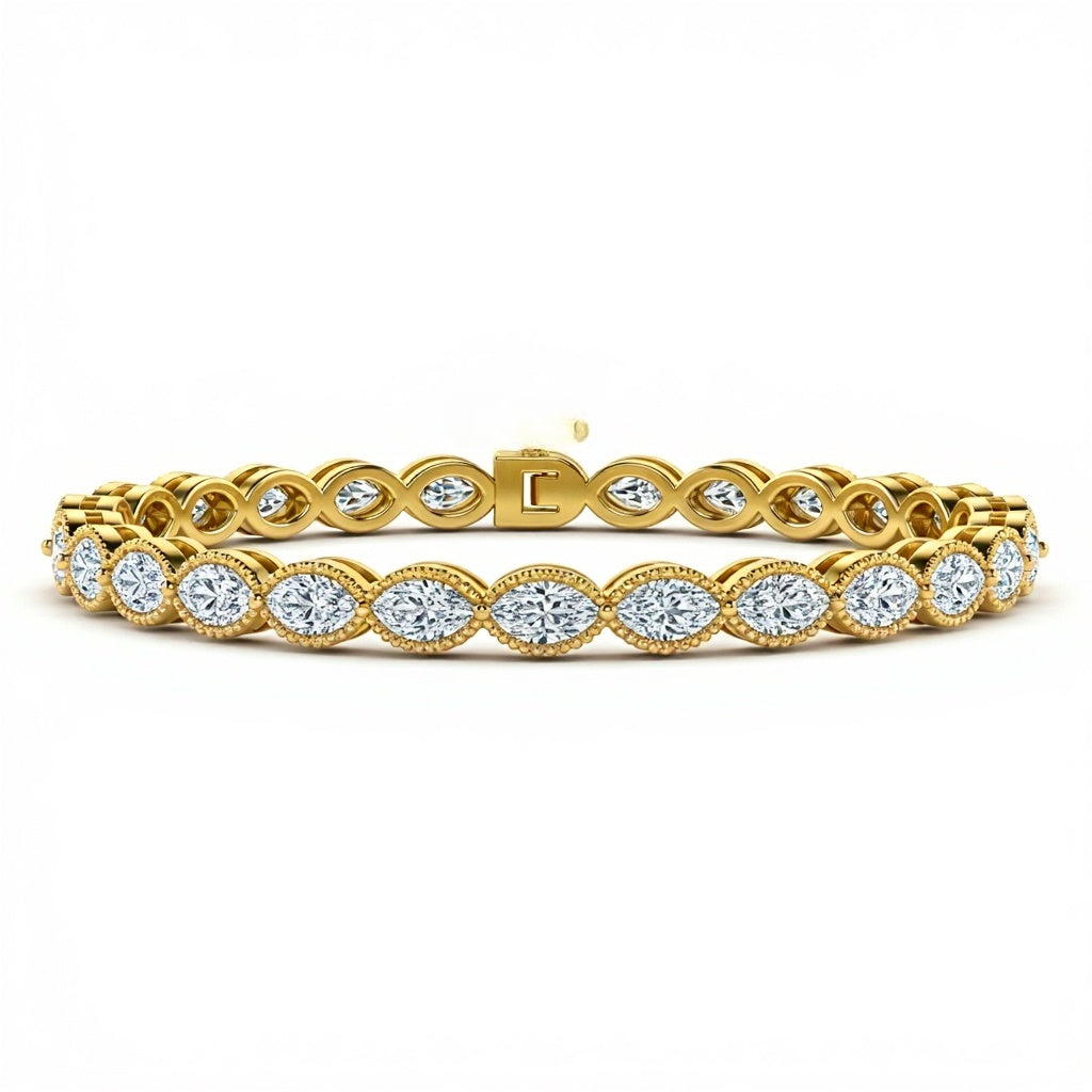 Maeve Marquise Shape Lab Diamonds Tennis Bracelet - Jewelslane