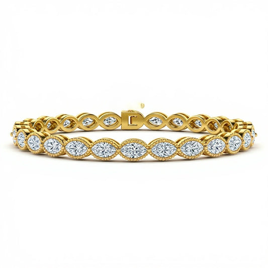 Maeve Marquise Shape Lab Diamonds Tennis Bracelet - Jewelslane