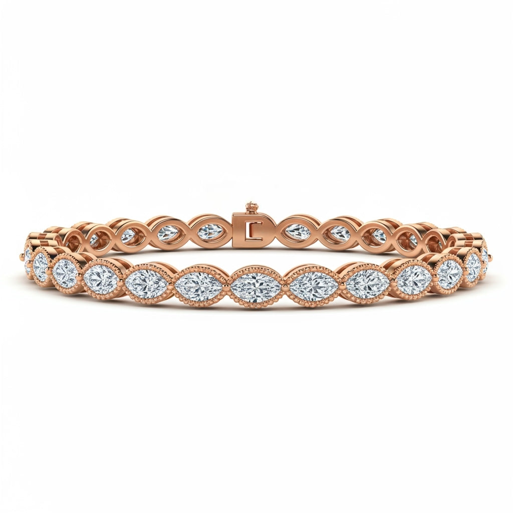 Maeve Marquise Shape Lab Diamonds Tennis Bracelet - Jewelslane